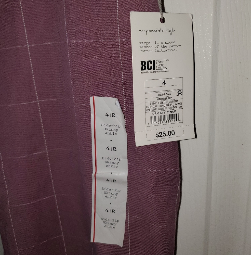 NWT A New Day Side Zip Grid Pattern High Rise Skinny Ankle Pants - Picture 6 of 10